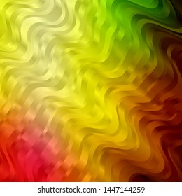 Light Pink, Yellow vector template with curves. Abstract illustration with gradient bows. Smart design for your promotions.