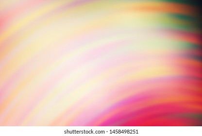 Light Pink, Yellow vector template with curved lines. A circumflex abstract illustration with gradient. A completely new design for your business.