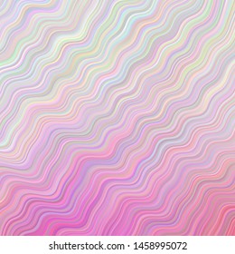 Light Pink, Yellow vector template with bent lines. Creative illustration in halftone style with gradient. New composition for your brand book.