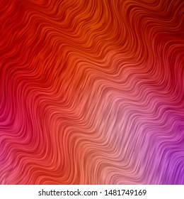 Light Pink, Yellow vector template with curves. Abstract illustration with bandy gradient lines. Pattern for commercials, ads.