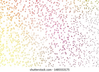Light Pink, Yellow vector template with sky stars. Blurred decorative design in simple style with stars. Best design for your ad, poster, banner.