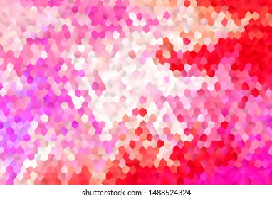 Light Pink, Yellow vector template in hexagonal style. Glitter abstract illustration in hexagonal style. New template for your brand book.