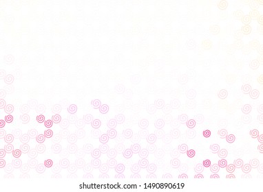 Light Pink, Yellow vector template with curved lines. A circumflex abstract illustration with gradient. Colorful wave pattern for your design.