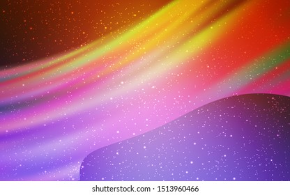 Light Pink, Yellow vector template with space stars. Blurred decorative design in simple style with galaxy stars. Smart design for your business advert.