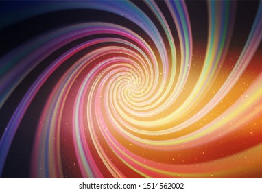 Light Pink, Yellow vector template with space stars. Blurred decorative design in simple style with galaxy stars. Template for cosmic backgrounds.