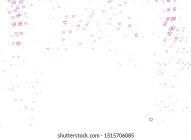 Light Pink, Yellow vector template with doodle hearts. Blurred decorative design in doodle style with hearts. Design for ad, poster, banner of Valentine Day.