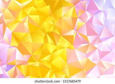 Light Pink, Yellow vector template with crystals, triangles. Decorative design in abstract style with triangles. Template for wallpapers.