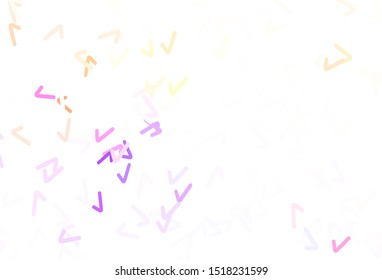 Light Pink, Yellow vector template with wry lines. A circumflex abstract illustration with gradient. Colorful wave pattern for your design.