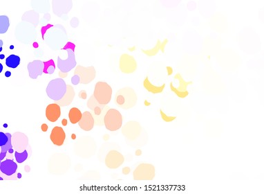 Light Pink, Yellow vector template with circles. Blurred decorative design in abstract style with bubbles. New template for your brand book.