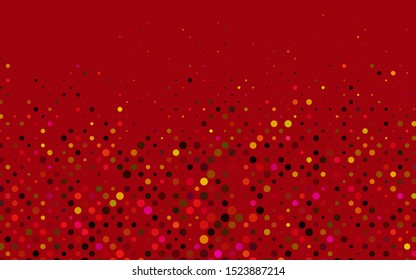 Light Pink, Yellow vector template with circles. Blurred bubbles on abstract background with colorful gradient. Pattern of water, rain drops.
