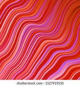 Light Pink, Yellow vector template with curved lines. Illustration in halftone style with gradient curves. Pattern for ads, commercials.