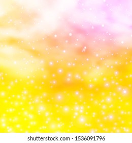 Light Pink, Yellow vector template with neon stars. Decorative illustration with stars on abstract template. Theme for cell phones.