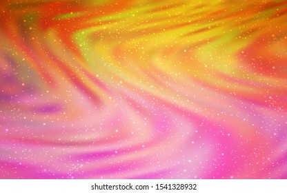 Light Pink, Yellow vector template with space stars. Shining colored illustration with bright astronomical stars. Pattern for astrology websites.
