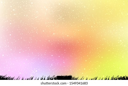 Light Pink, Yellow vector template with space stars. Modern abstract illustration with Big Dipper stars. Smart design for your business advert.