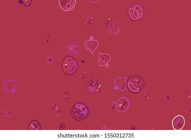 Light Pink, Yellow vector template with organic meal. Beautiful colorful illustration with food in doodle style. Pattern for menu of cafes, bars, restaurants.