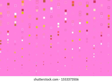 Light Pink, Yellow vector template with square style. Beautiful illustration with rectangles and squares. Pattern for commercials.