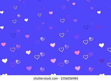 Light Pink, Yellow vector template with doodle hearts. Blurred decorative design in doodle style with hearts. Design for ad, poster, banner of Valentine Day.