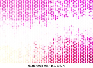 Light Pink, Yellow vector template with circles. Beautiful colored illustration with blurred circles in nature style. New template for your brand book.