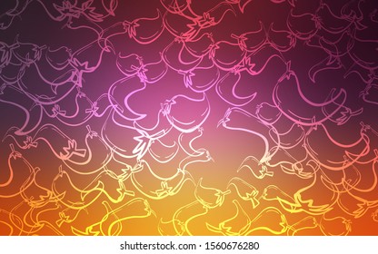 Light Pink, Yellow vector template with organic peppers. Glitter abstract sketch with hot peppers. Design for ad, poster, banner of cafes or restaurants.