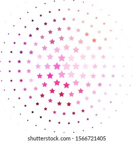 Light Pink, Yellow vector template with neon stars. Shining colorful illustration with small and big stars. Theme for cell phones.
