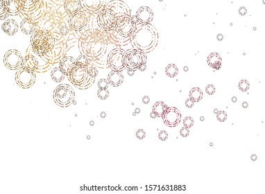 Light Pink, Yellow vector template with circles. Abstract illustration with colored bubbles in nature style. Pattern of water, rain drops.