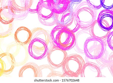 Light Pink, Yellow vector template with circles. Beautiful colored illustration with blurred circles in nature style. Design for your business advert.