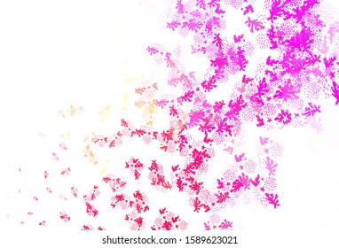 Light Pink, Yellow vector template with chaotic shapes. Decorative design in abstract style with random forms. Simple design for your web site.