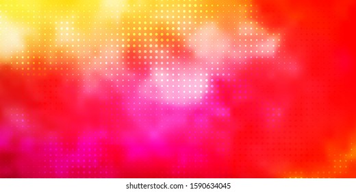 Light Pink, Yellow vector template with circles. Colorful illustration with gradient dots in nature style. Design for your commercials.