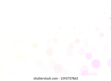Light Pink, Yellow vector template with circles. Abstract illustration with colored bubbles in nature style. New template for your brand book.