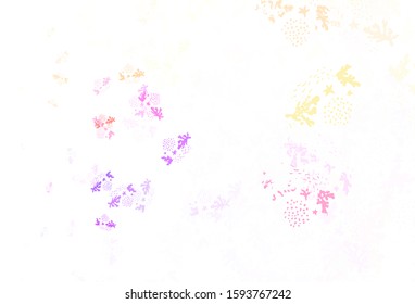 Light Pink, Yellow vector template with chaotic shapes. Decorative design in abstract style with random forms. Modern design for your business card.