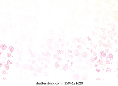 Light Pink, Yellow vector template with chaotic shapes. Simple colorful illustration with abstract gradient shapes. Modern design for your business card.