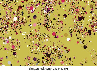 Light Pink, Yellow vector template with chaotic shapes. Simple colorful illustration with abstract gradient shapes. Background for a cell phone.