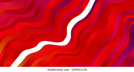 Light Pink, Yellow vector template with curves. Colorful illustration in abstract style with bent lines. Pattern for commercials, ads.