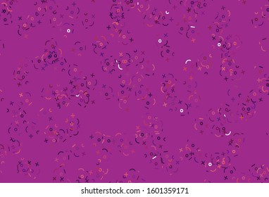 Light Pink, Yellow vector template with math simbols. Blurred design in simple style with collection of numerals. Best design a poster, banner of a math college.