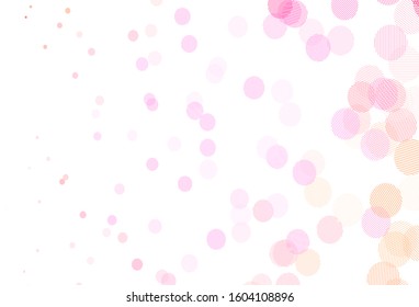 Light Pink, Yellow vector template with circles. Blurred decorative design in abstract style with bubbles. Pattern for futuristic ad, booklets.