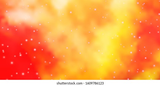 Light Pink, Yellow vector template with neon stars. Blur decorative design in simple style with stars. Design for your business promotion.