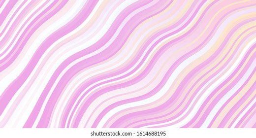 Light Pink, Yellow vector template with lines. Colorful illustration in abstract style with bent lines. Smart design for your promotions.