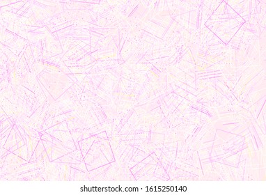 Light Pink, Yellow vector template with crystals, circles, squares. Glitter abstract illustration with spheres, squares, lines. Pattern for websites.