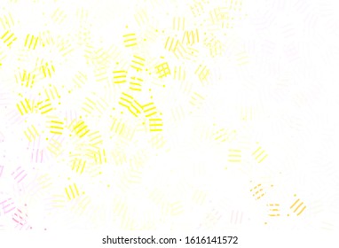 Light Pink, Yellow vector template with repeated sticks, dots. Modern geometrical abstract illustration with Lines. Pattern for ads, posters, banners.