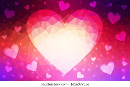 Light Pink, Yellow vector  template with doodle hearts. Beautiful colored illustration with hearts in celebration style. Design for your business advert of anniversary.