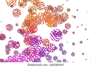 Light Pink, Yellow vector template with chaotic shapes. Modern abstract illustration with colorful random forms. Background for a cell phone.