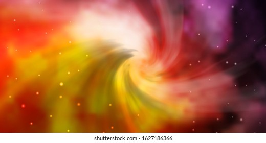 Light Pink, Yellow vector template with neon stars. Colorful illustration with abstract gradient stars. Best design for your ad, poster, banner.