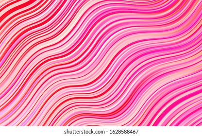 Light Pink, Yellow vector template with bent lines. Creative illustration in halftone marble style with gradient. The elegant pattern for brand book.