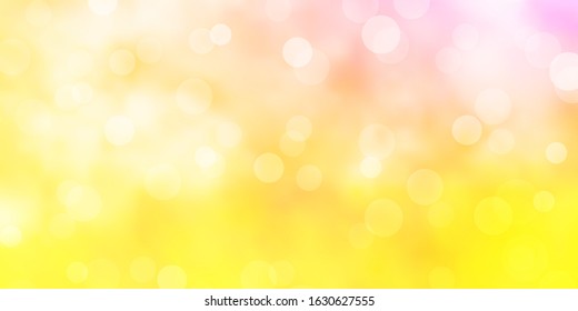 Light Pink, Yellow vector template with circles. Colorful illustration with gradient dots in nature style. Design for your commercials.