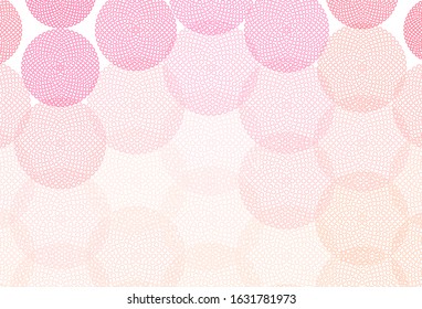 Light Pink, Yellow vector template with circles. Glitter abstract illustration with blurred drops of rain. New template for your brand book.