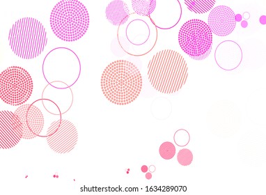 Light Pink, Yellow vector template with circles. Modern abstract illustration with colorful water drops. Design for your business advert.