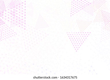 Light Pink, Yellow vector template with crystals, circles. Modern abstract illustration with colorful dots, lines. Pattern for booklets, leaflets