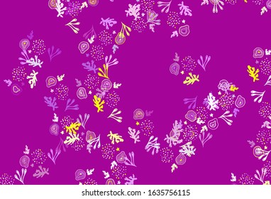 Light Pink, Yellow vector template with chaotic shapes. Decorative design in abstract style with random forms. Modern design for your business card.