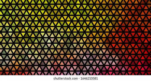 Light Pink, Yellow vector template with crystals, triangles. Decorative design in abstract style with triangles. Pattern for commercials.