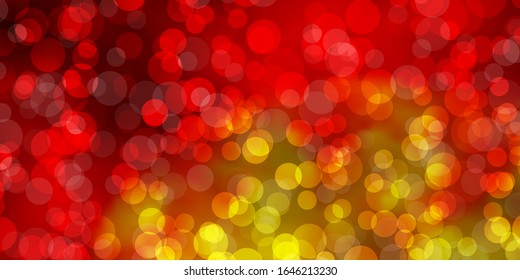 Light Pink, Yellow vector template with circles. Modern abstract illustration with colorful circle shapes. Design for your commercials.